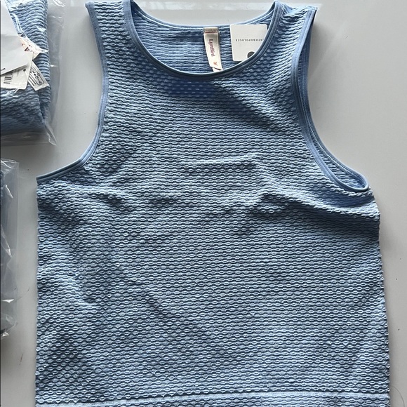 NWT ANTHROPOLOGIE LyreBird Open-Stitch Shimmer Tank blue XXS/XS - Picture 3 of 7